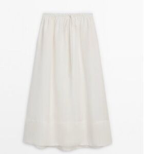 Massimo Dutti cream  linen skirt